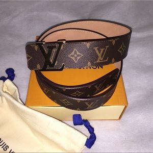 Louis Vuitton Ebene Monogram Belt 95cm 32-34 Waist